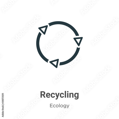 Recycling vector icon on white background. Flat vector recycling icon symbol sign from modern ecology collection for mobile concept and web apps design.