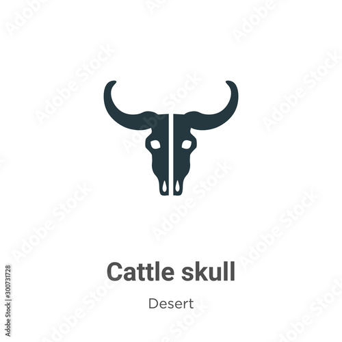 Cattle skull vector icon on white background. Flat vector cattle skull icon symbol sign from modern wild west collection for mobile concept and web apps design. © Digital Bazaar