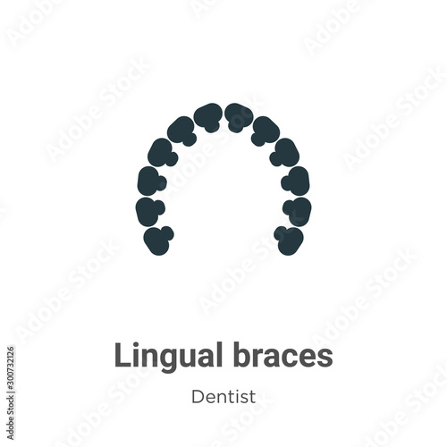 Lingual braces vector icon on white background. Flat vector lingual braces icon symbol sign from modern dentist collection for mobile concept and web apps design.