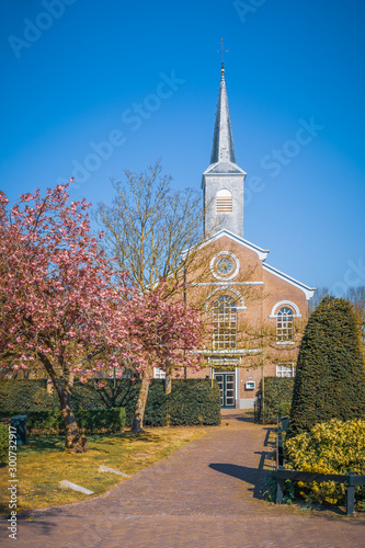 The Big Church (Got Tjark in local language) on a spring clear day, Schiermonnikoog Island, Northern Netherlands photo