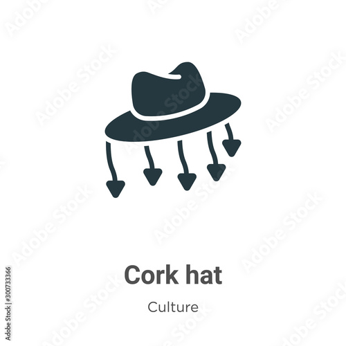 Cork hat vector icon on white background. Flat vector cork hat icon symbol sign from modern culture collection for mobile concept and web apps design.