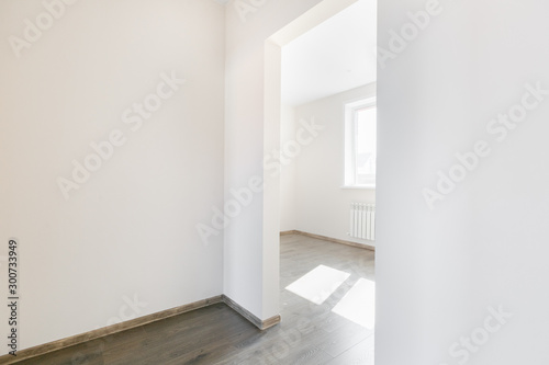 unfurnished house or apartment in bright colors with a dark floor © gluschenkoart