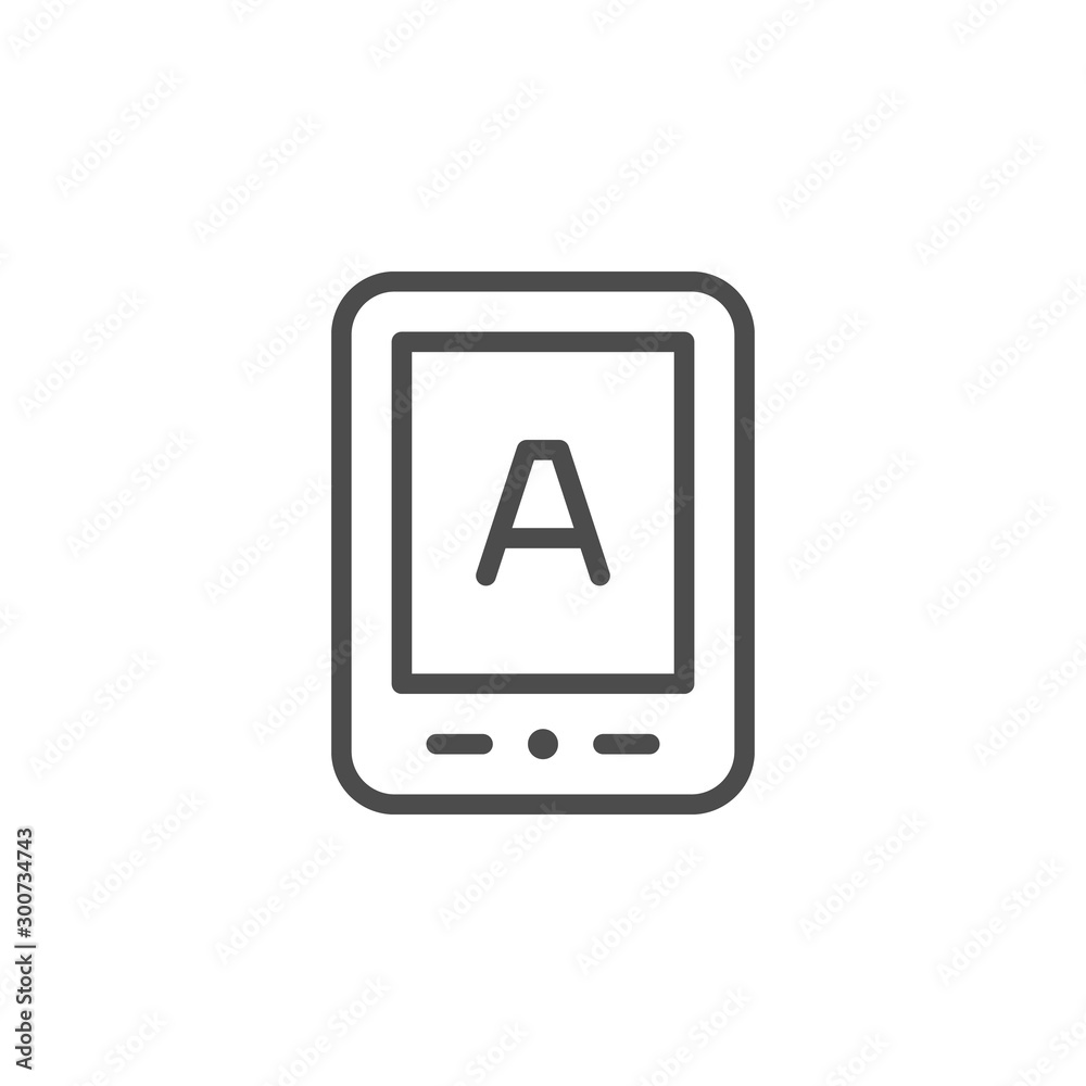 Reader device line outline icon