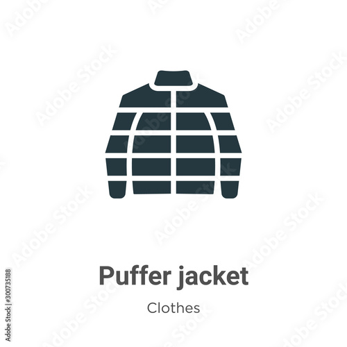 Puffer jacket vector icon on white background. Flat vector puffer jacket icon symbol sign from modern clothes collection for mobile concept and web apps design.