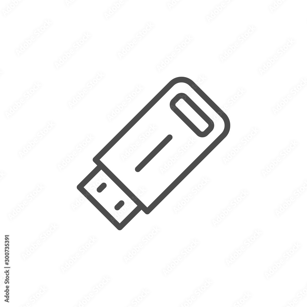 USB flash drive line outline icon USB flash drive line outline icon