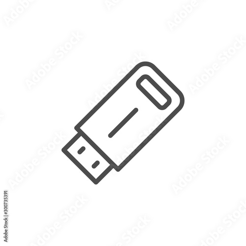 USB flash drive line outline icon