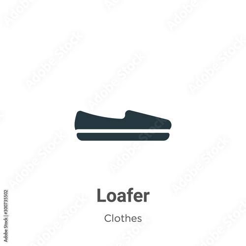Loafer vector icon on white background. Flat vector loafer icon symbol sign from modern clothes collection for mobile concept and web apps design.