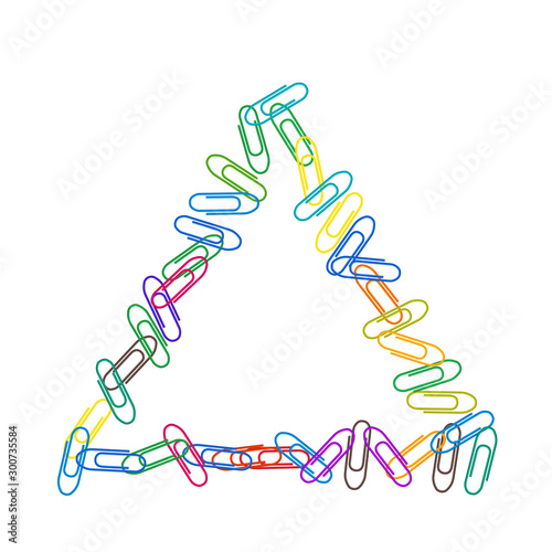 Stationary paperclips isolated on white background