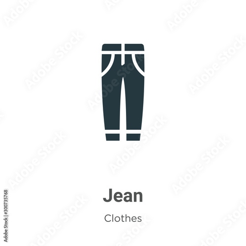 Jean vector icon on white background. Flat vector jean icon symbol sign from modern clothes collection for mobile concept and web apps design.