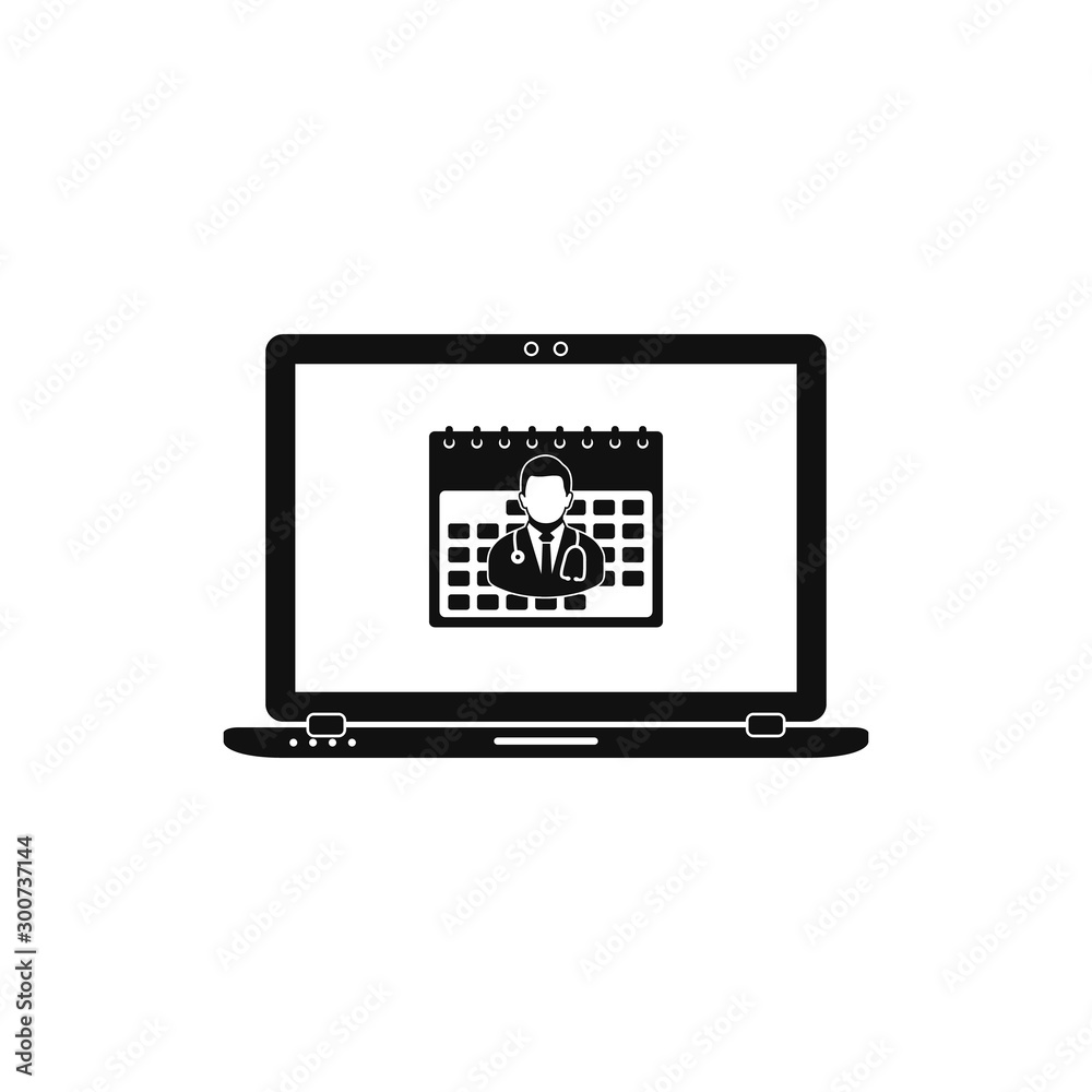 Online Doctor Appointment Icon. Flat style vector EPS. Online Doctor Appointment Icon. Flat style vector EPS.