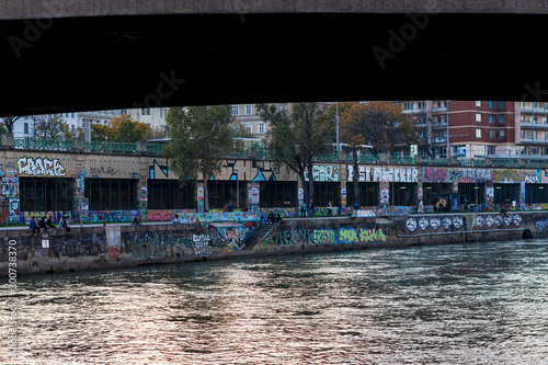 Graffiti wall at the Donaus...