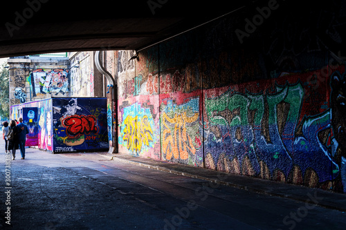 Graffiti wall at the Donaus...