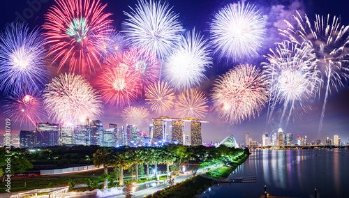 fireworks over Singapore