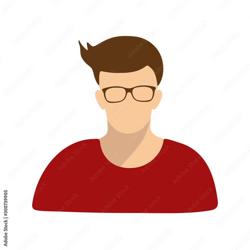 User icon in glasses Vector illustration on white background User icon in glasses Vector illustration on white background