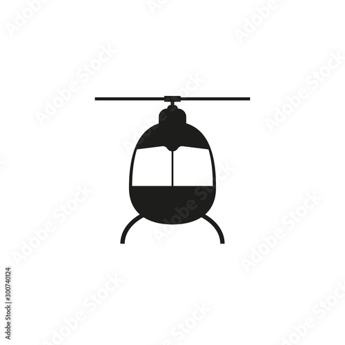 Helicopter, chopper icon. Vector illustration, flat design.