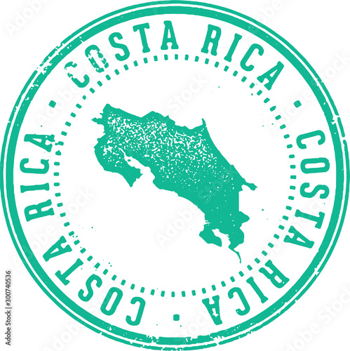 Costa Rica Vintage Style Travel Stamp