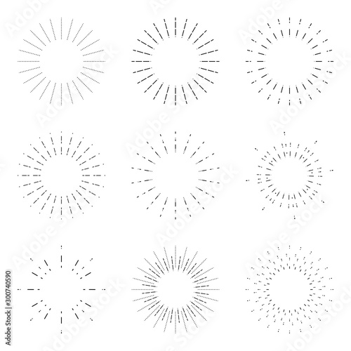 Sunburst ink hand drawn vec...