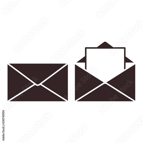 Set of 2 message icons. Clo...