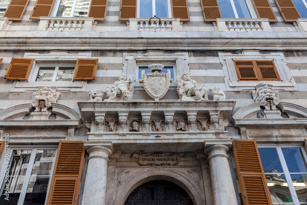 facade of an old building. Genoa