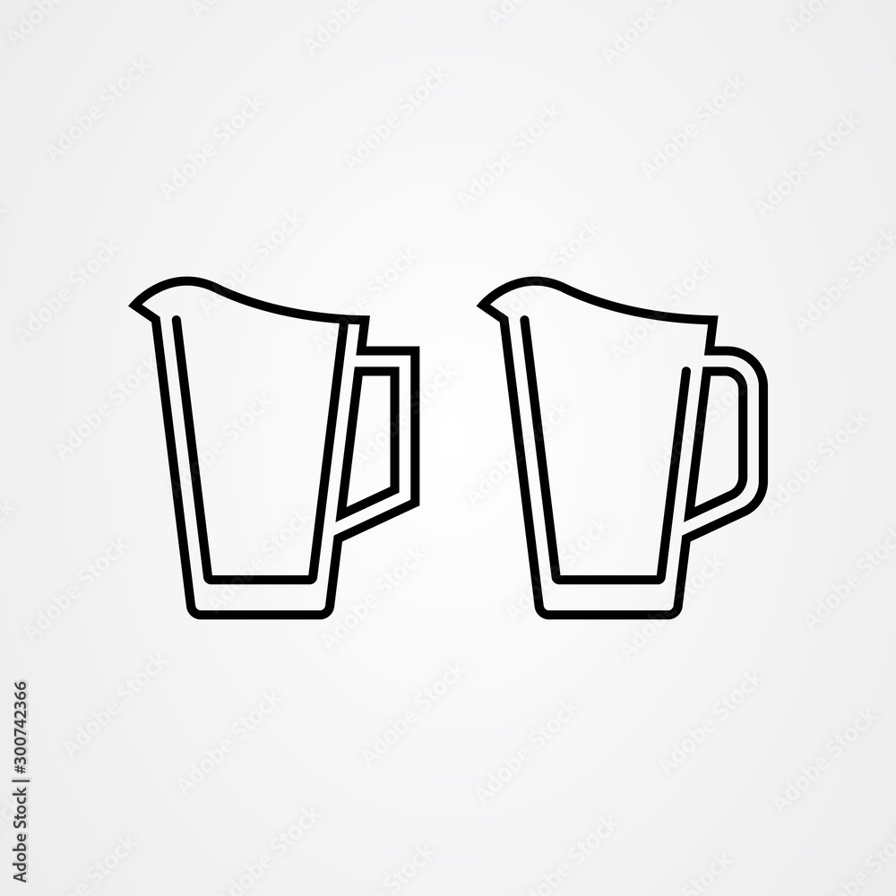Beer pitcher vector icon in outline/line style Beer pitcher vector icon in outline/line style