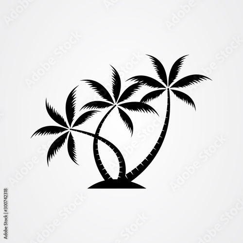 Palm tree silhouette icon. simple flat vector illustration