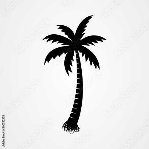 Palm tree silhouette icon. simple flat vector illustration