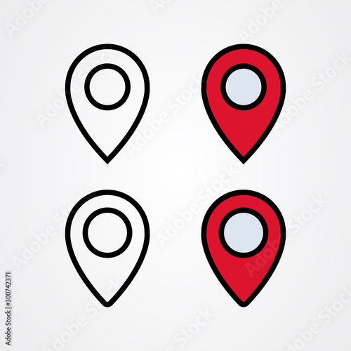 Free Download Set of pin location icon vector template. - GFXLoad