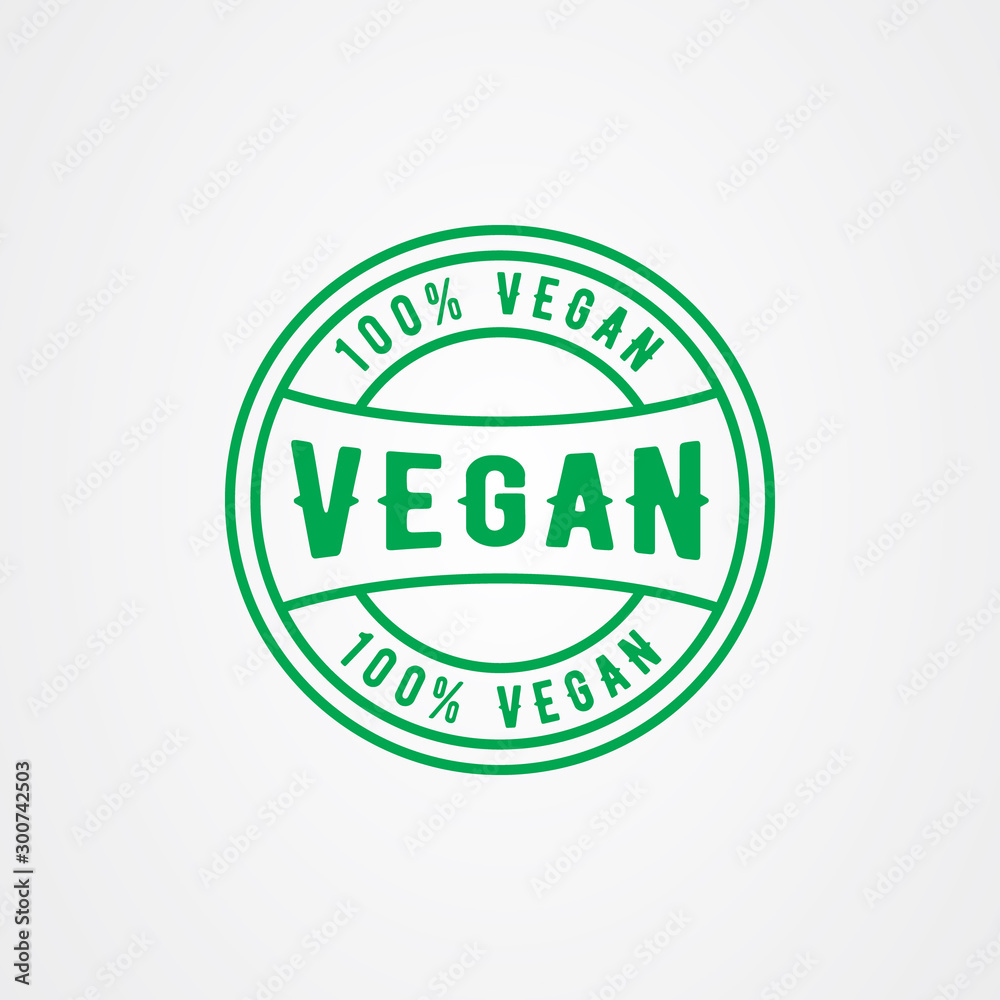 Vegan icon logo design template. vector illustration.