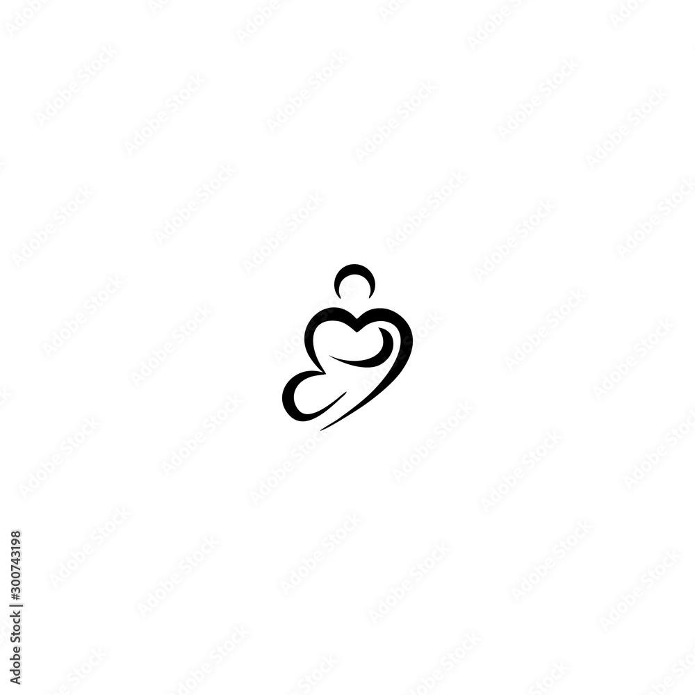 love body logo minimalist for image vector love body logo minimalist for image vector