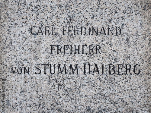 Inschrift Stumm-Denkmal in Neunkirchen (Saar) - 1902
