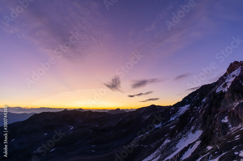 South tyrol mountain region at sunrise