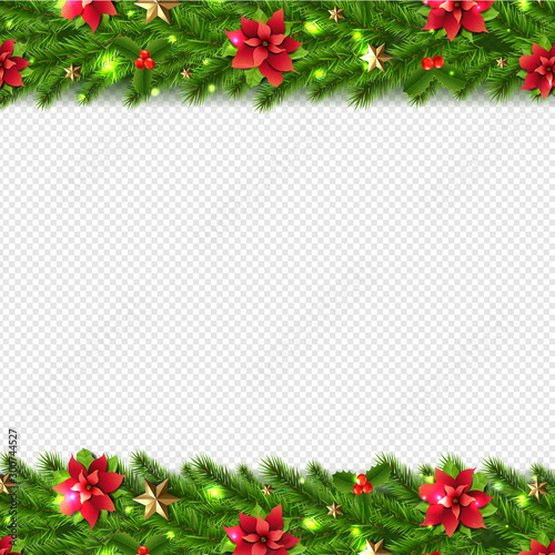 Christmas Garlands Border isolated Transparent Background