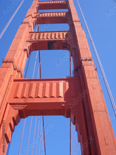 Detail of Golden Gate bridge in San Francisco