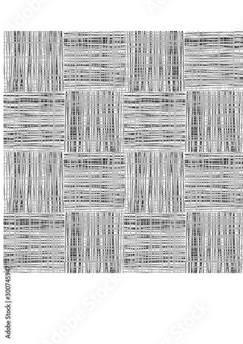 Vector seamless plaid pattern with  hand drawn crossing lines and stripes