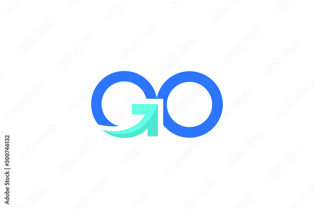 typography of GO with arrow sign on letter G ready to use typography of GO with arrow sign on letter G ready to use