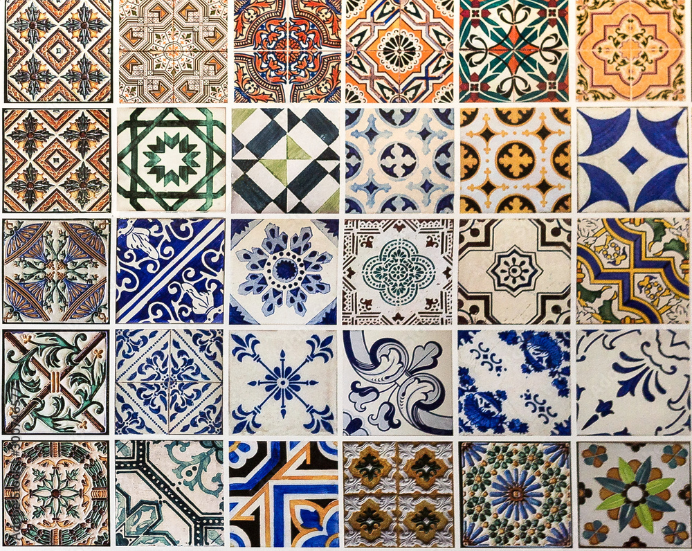 Ceramic tiles designed patterns made in Portugal