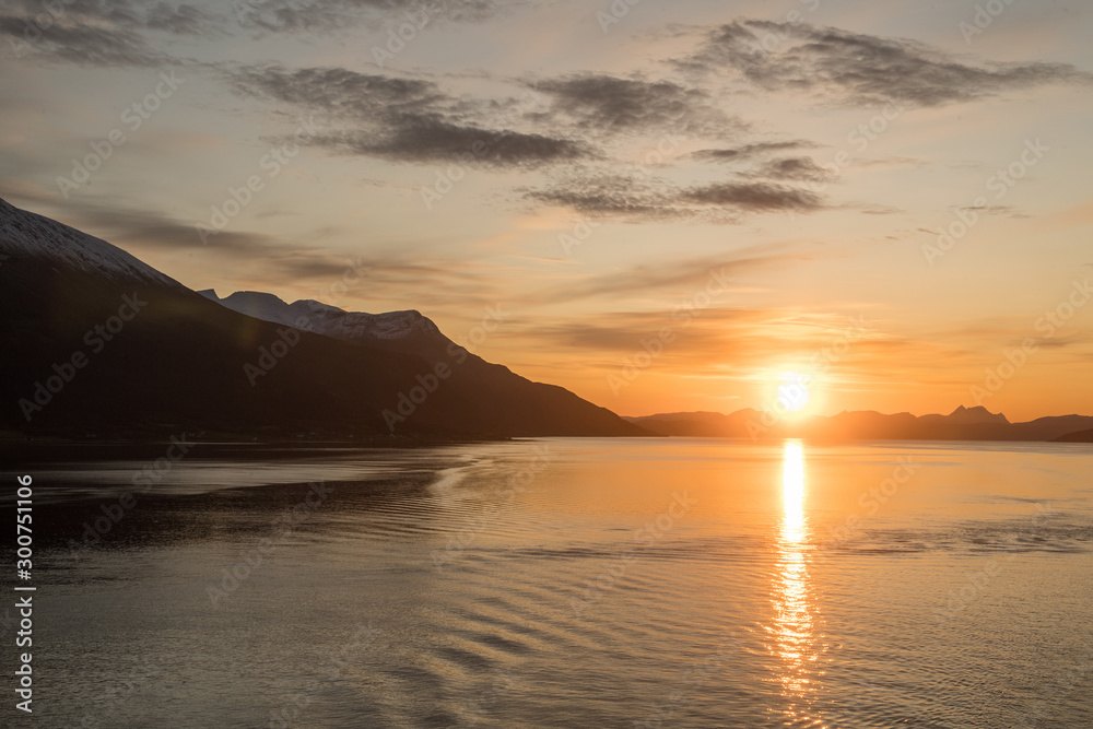 Sonnenuntergang Norwegen Fjord