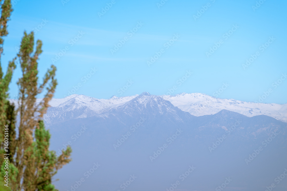 Beautiful landscape of mountains covered by snow