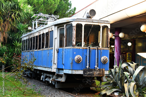 Retro tram vagon at the outdoors