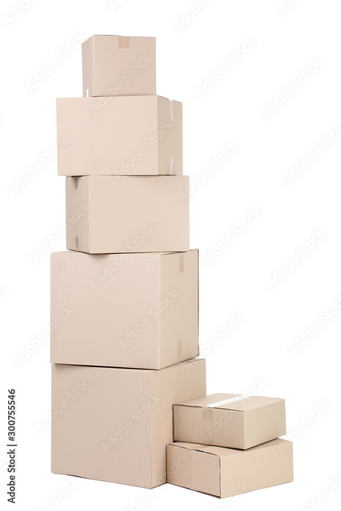 Cardboard boxes isolated on white background Cardboard boxes isolated on white background