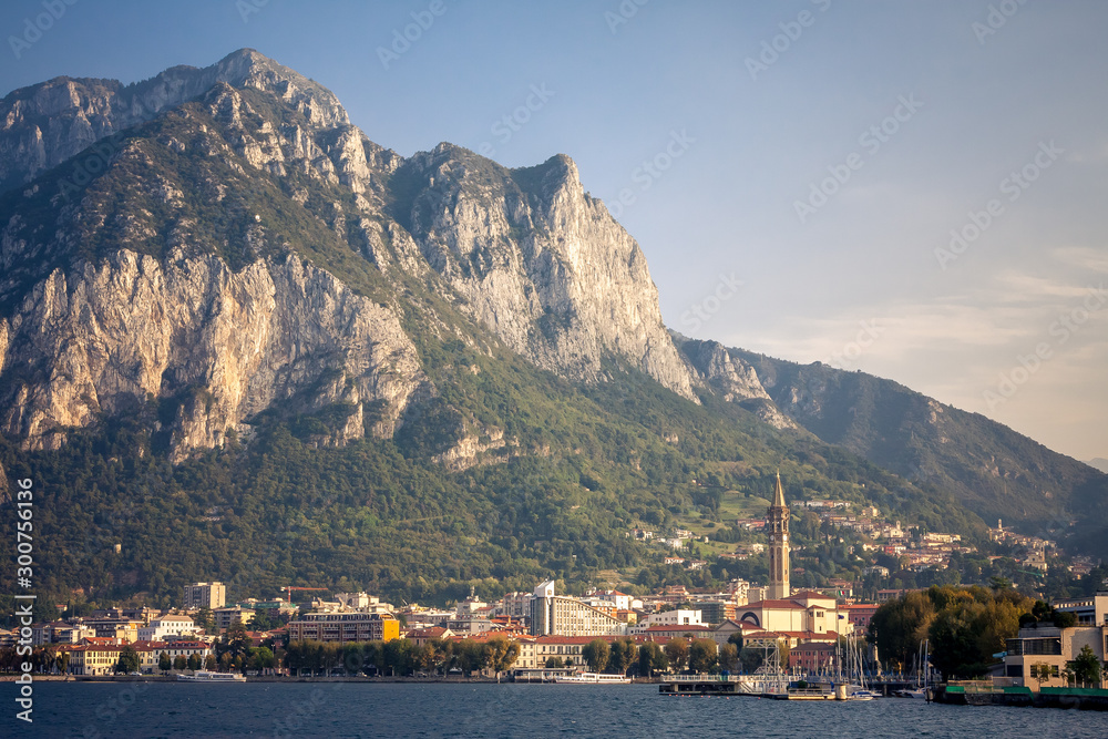 Lecco Lake in Italy in autumn