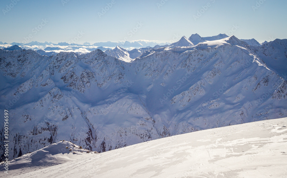 Mountain ski resort Solden Austria - nature and sport background