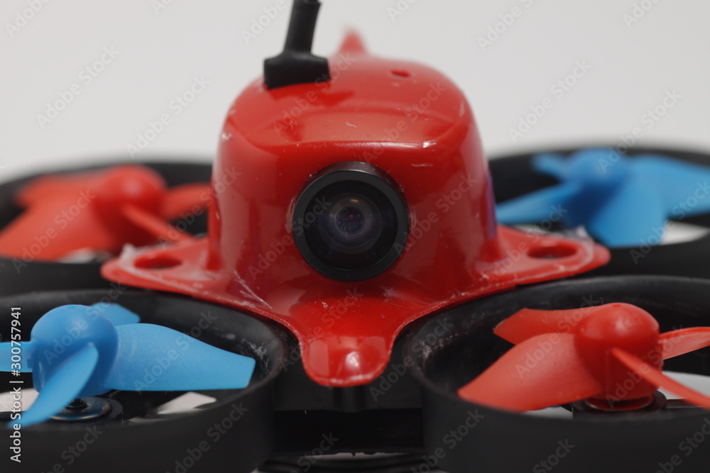 Red little quadcopter toy Red little quadcopter toy