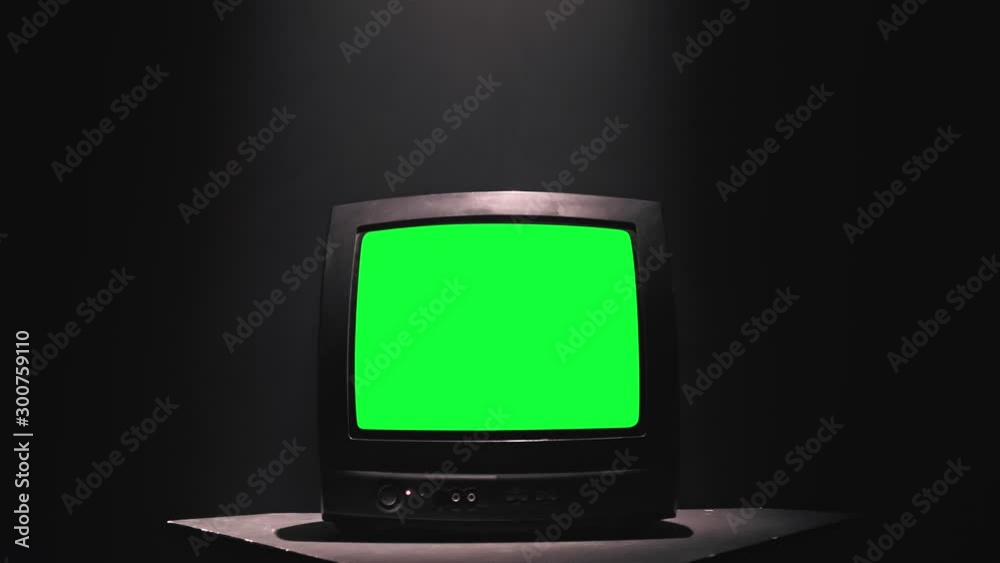 Retro Television with Green Screen. 4k (UHD)