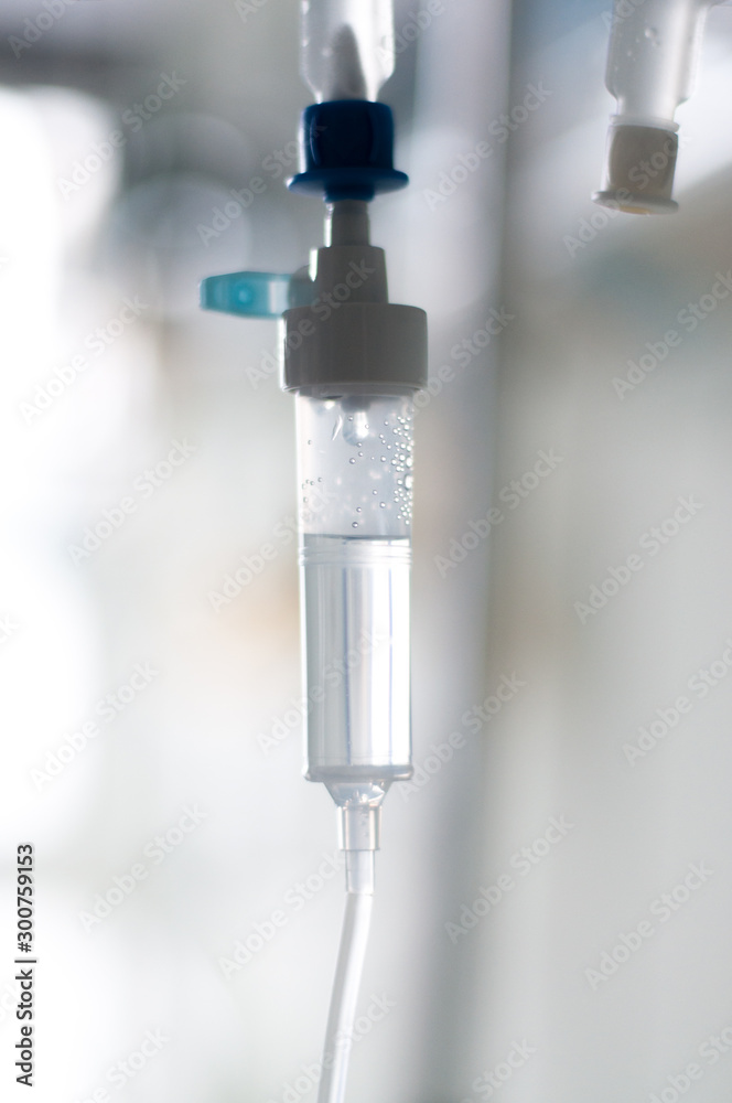 Detail of a dropper on a hospital Detail of a dropper on a hospital