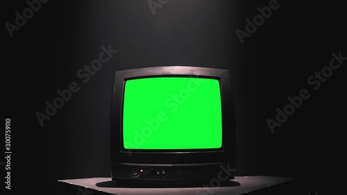 Retro Television with Green Screen. 4k (UHD)