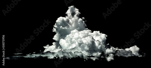 white and dark smoke clouds on black background