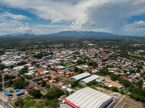 Beautiful aerial view of Liberias church and park in Costa Rica photo