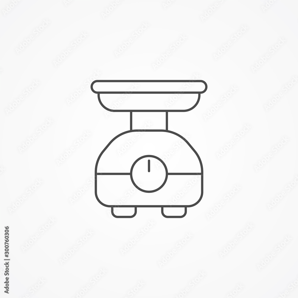 Kitchen scale vector icon sign symbol Kitchen scale vector icon sign symbol