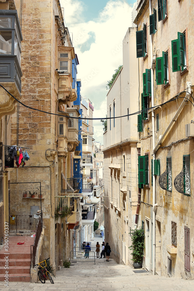 Malte : ruelle typique de la capitale La Valette
